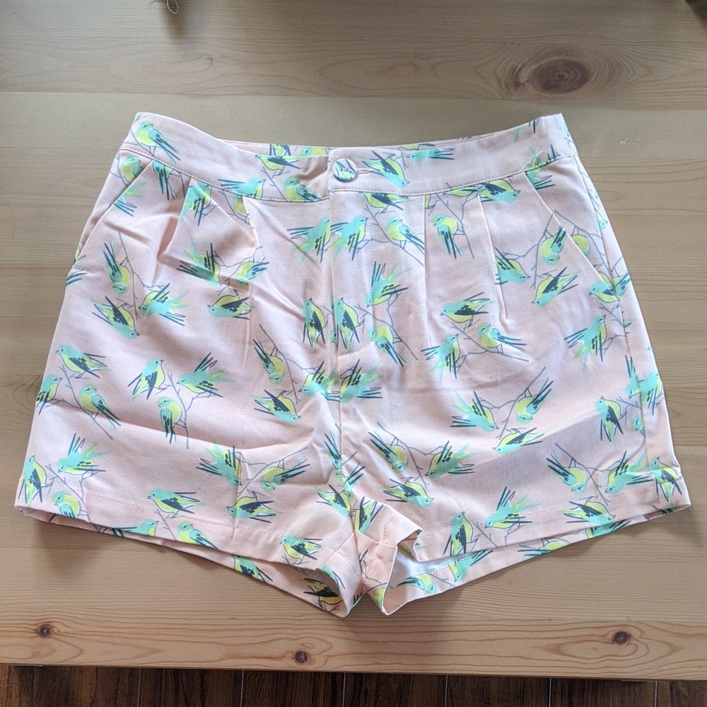 High Waist Light Pink Bird Short - size M
